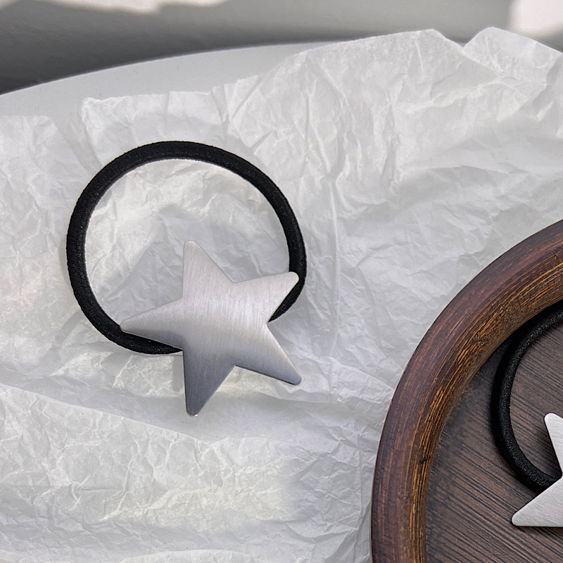 Plating Design Simple Style Style Simple Golden Silvery Solid Color Pentagram Shape Alloy Hair Tie