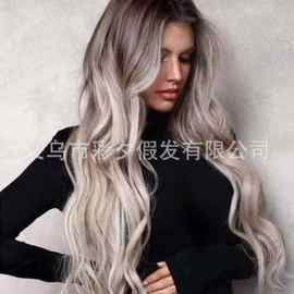 欧美长卷发跨境直营 新品万圣节假发头套 wig化纤假发头套