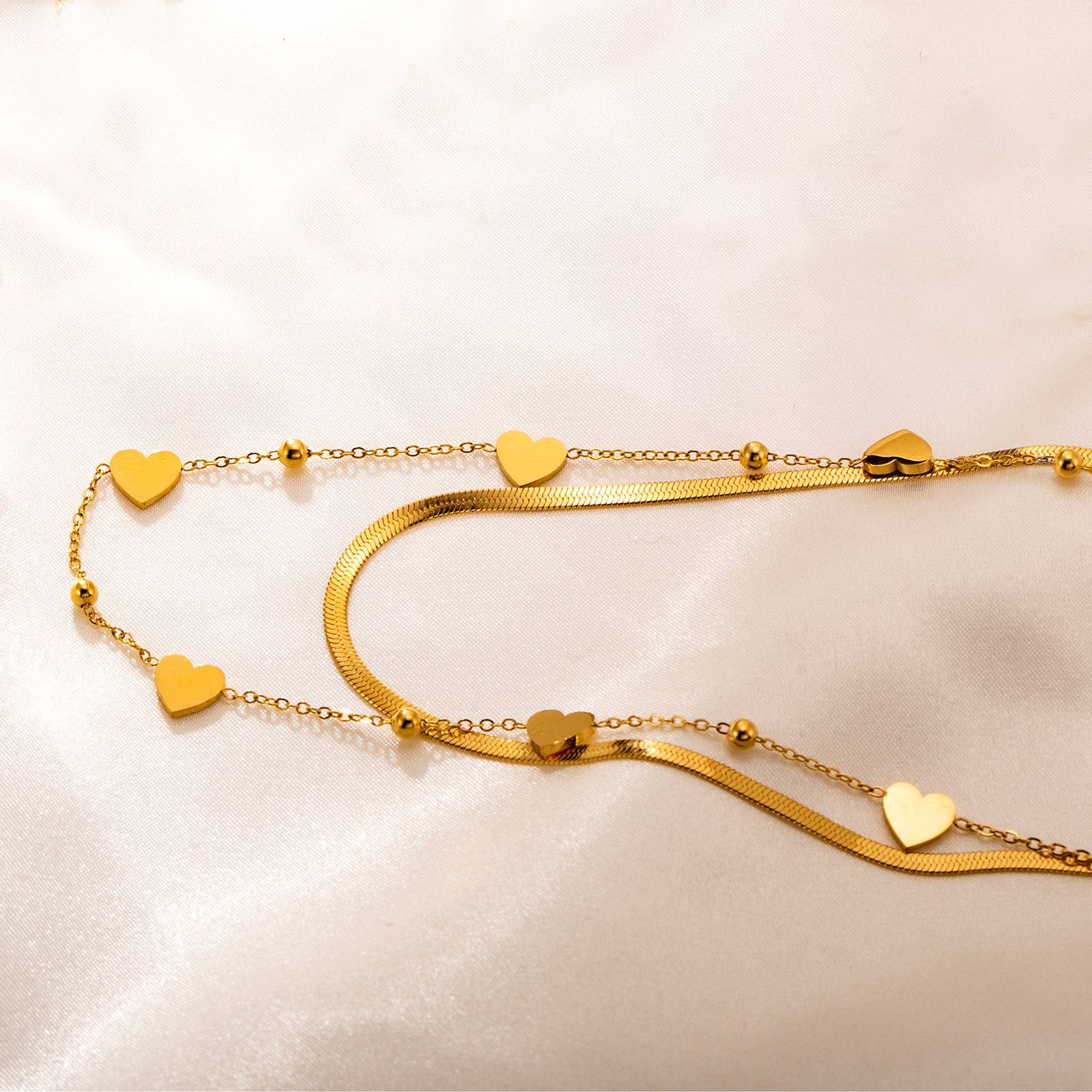 Simple Style Heart Shape Stainless Steel Titanium Steel Plating Necklace 1 Piece