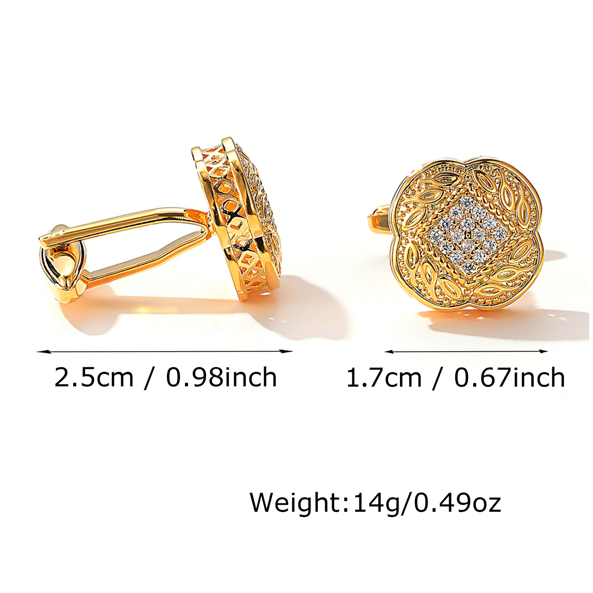 Gemelli da uomo quadrati in zircone vintage accessori camicia rame_voghion.com