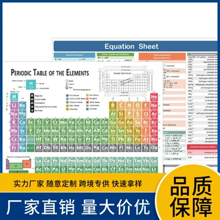 厂家货源定 制跨境爆款防水元素周期表 双面印刷学校化学参考海报