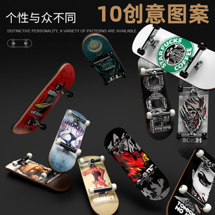 Amazon cross-border pattern finger skateboard five-layer maple fingertip skateboard desktop creative puzzle decompression toys