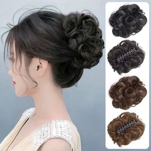 Grab clip hairband meatball head curly hair package pan bud dish hair headwear hair volume fluffy natural dish hair artifact