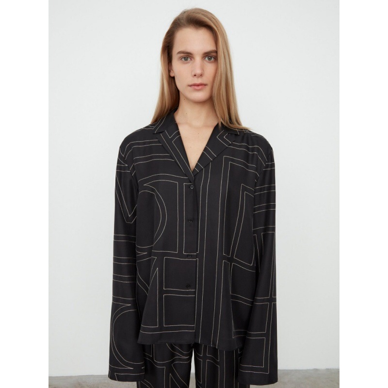 Longmei Loose Embroidered Pajama-Style Suit for Women 2026 Spring and Summer New Tot Style Long-Sleeved Shirt Elastic Waist Pants