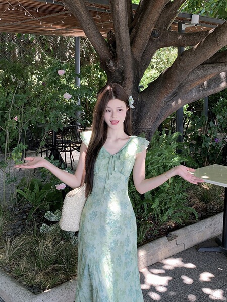 Green summer dress