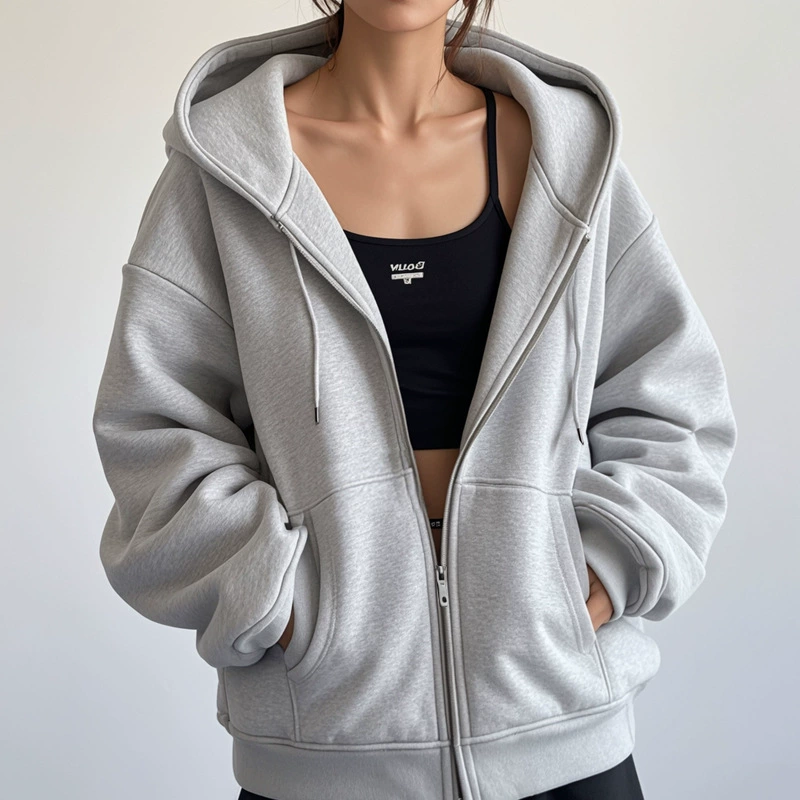 Тяжелый бархатный толстый кардиган с капюшоном свитер для мужчин и женщин тот же осенний и зимний новый сплошной цвет куртка на молнии