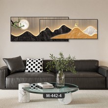 现代轻奢背有靠山客厅装饰画高级感福鹿寓意好壁画沙发背景墙挂画