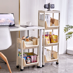 Under-the-table storage bookshelf multi-layer wheeled movable trolley home kitchen Japanese-style combination floor-standing storage rack