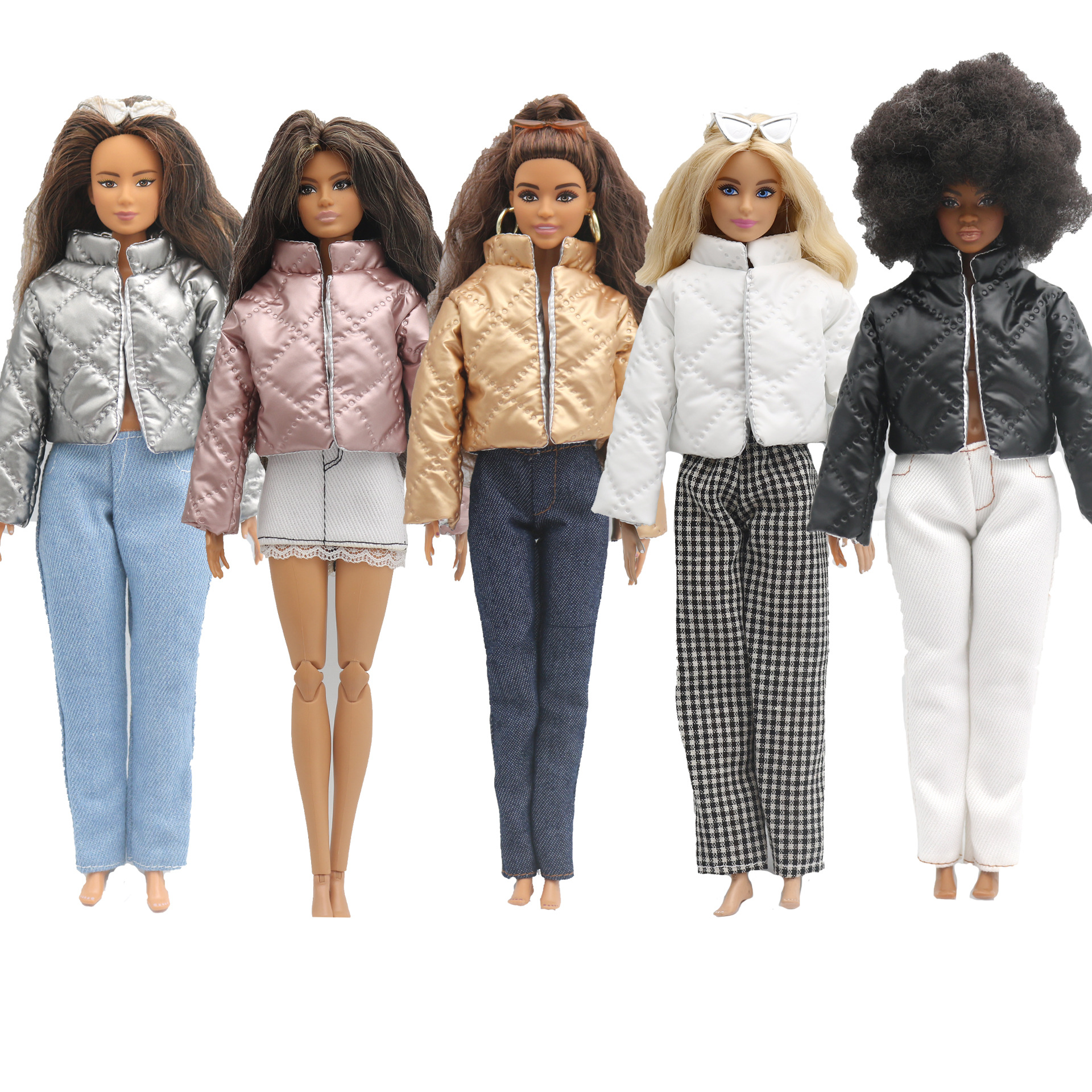 29cm Barbie Doll Clothes Accessories Double-Sided Cotton Jacket for Curvy Barbel