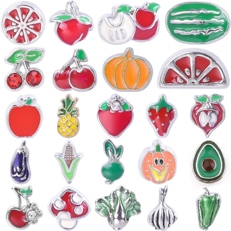 水果 蔬菜 饰品魅力模块手链配件DIY贴片 Floating charms locket