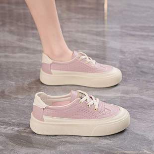 New 2025 Spring and Summer Cut Out Breathable Versatile Shallow Mouth Soft Sole Round Toe Flats Fashion Casual Shoes