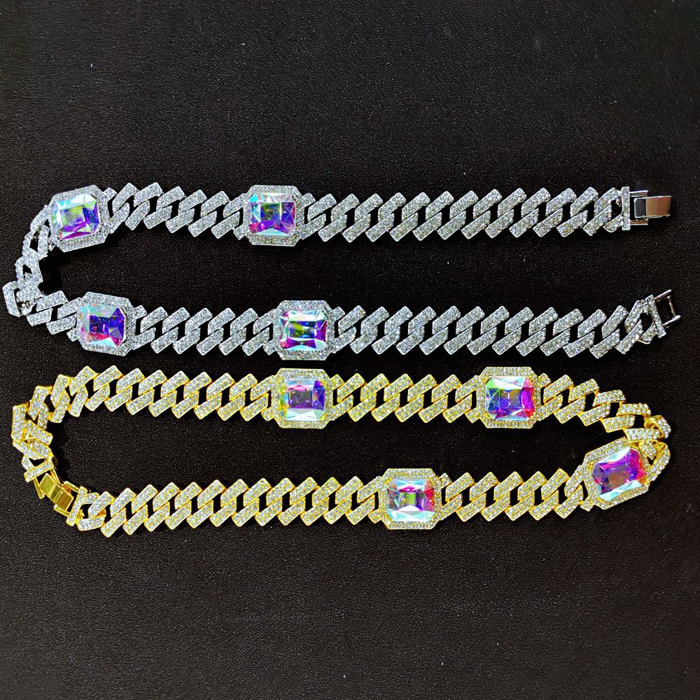 Hip-Hop Square Alloy Plating Inlay Rhinestones Unisex Necklace 1 Piece