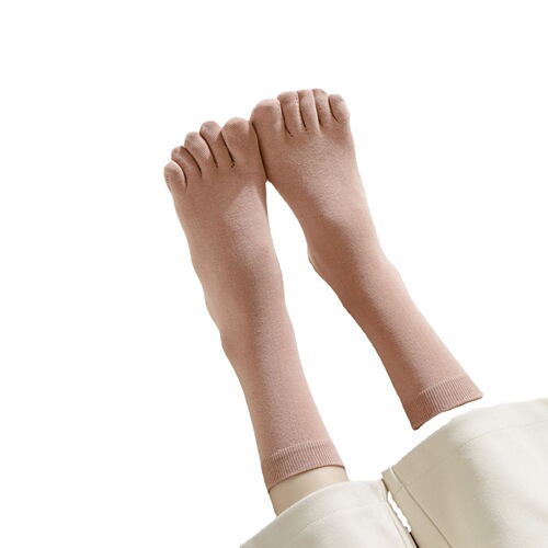 Five-finger socks, women's 100-cotton spring and autumn thin long-tube anti-odor sweat-absorbent breathable tabi socks, summer mid-tube socks