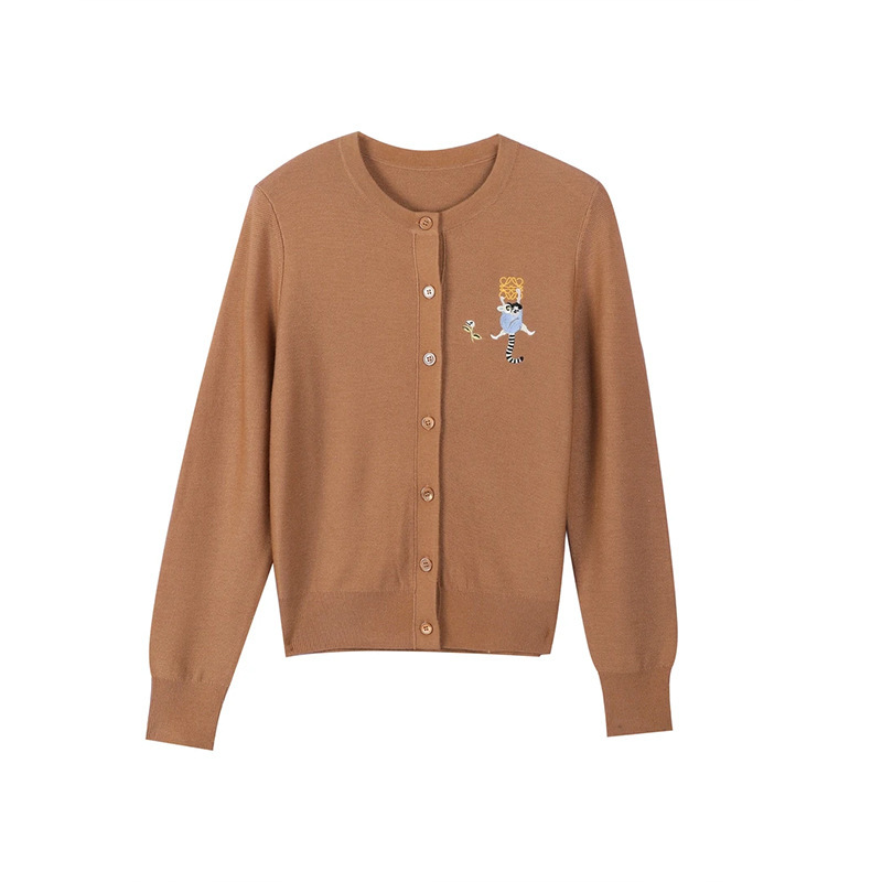 Early Spring New Soft Cotton Loose Elegant Lightweight Comfortable French Retro Elegant High JI Lantern Sleeve Cardigan