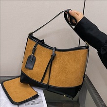 跨境2025冬新款超火气质腋下包包女式韩版拼接单肩包通勤斜挎包潮