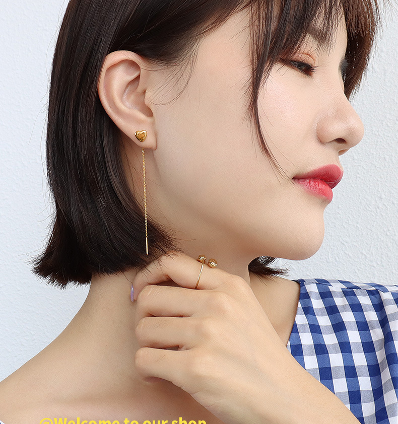 3g Weight PVD Coated Real Gold Plated 18K Gold Heart 304 Stainless Steel Simple Style Waterproof Non Tarnish Earrings