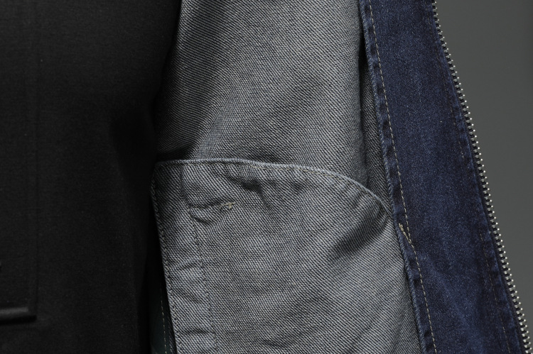 Stylish Retro Men's Denim Jacket Stand Collar Motorcycle Style_voghion.com