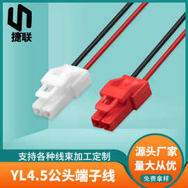 定制YL4.5公头端子线 RGB灯带连接线 YL红白胶壳2P公头端子线加工