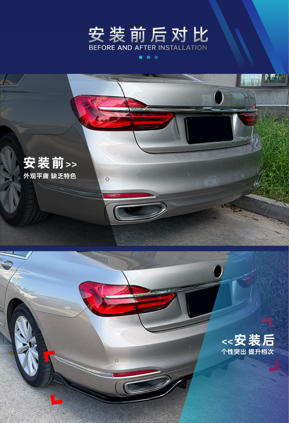 Suitable for BMW 7 Series G11 G12 standard models from 2015-2018, rear lip spoiler, tail lip, and body kit for cross-border modification