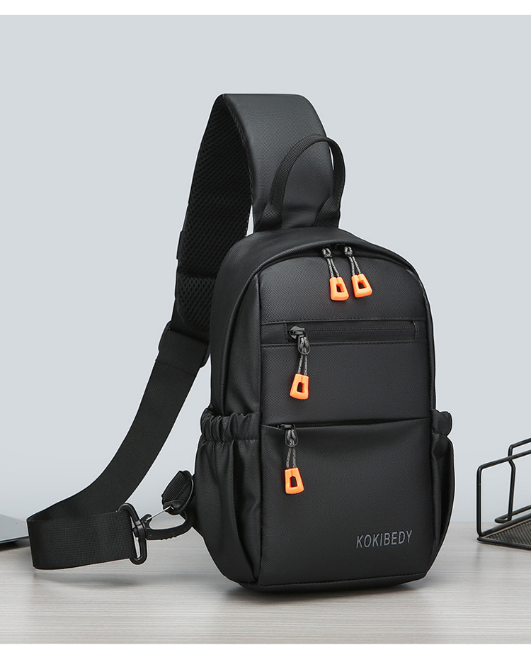 Trendy men's chest bag, water-resistant crossbody bag, casual single-shoulder backpack, fashionable business bag, multi-functional men's bag, cross-border undefined