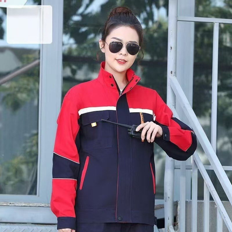 春秋款拼色长袖工作服涤棉耐磨耐脏劳保服车间汽修工厂工装批发|undefined