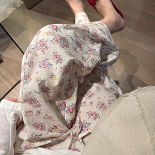 Cute cotton trousers, floral print