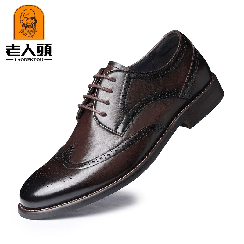 Оптовая продажа: Новые мужские кожаные туфли в стиле «старинка», низкие, повседневные, деловые, простые, универсальные, модные, модель 19577