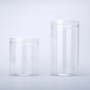 Factory in stock 75 Caliber Transparent Pet Plastic Jar Sealed Storage Jar Wide Mouth Cereal Packaging Jar Dried Fruit Jar