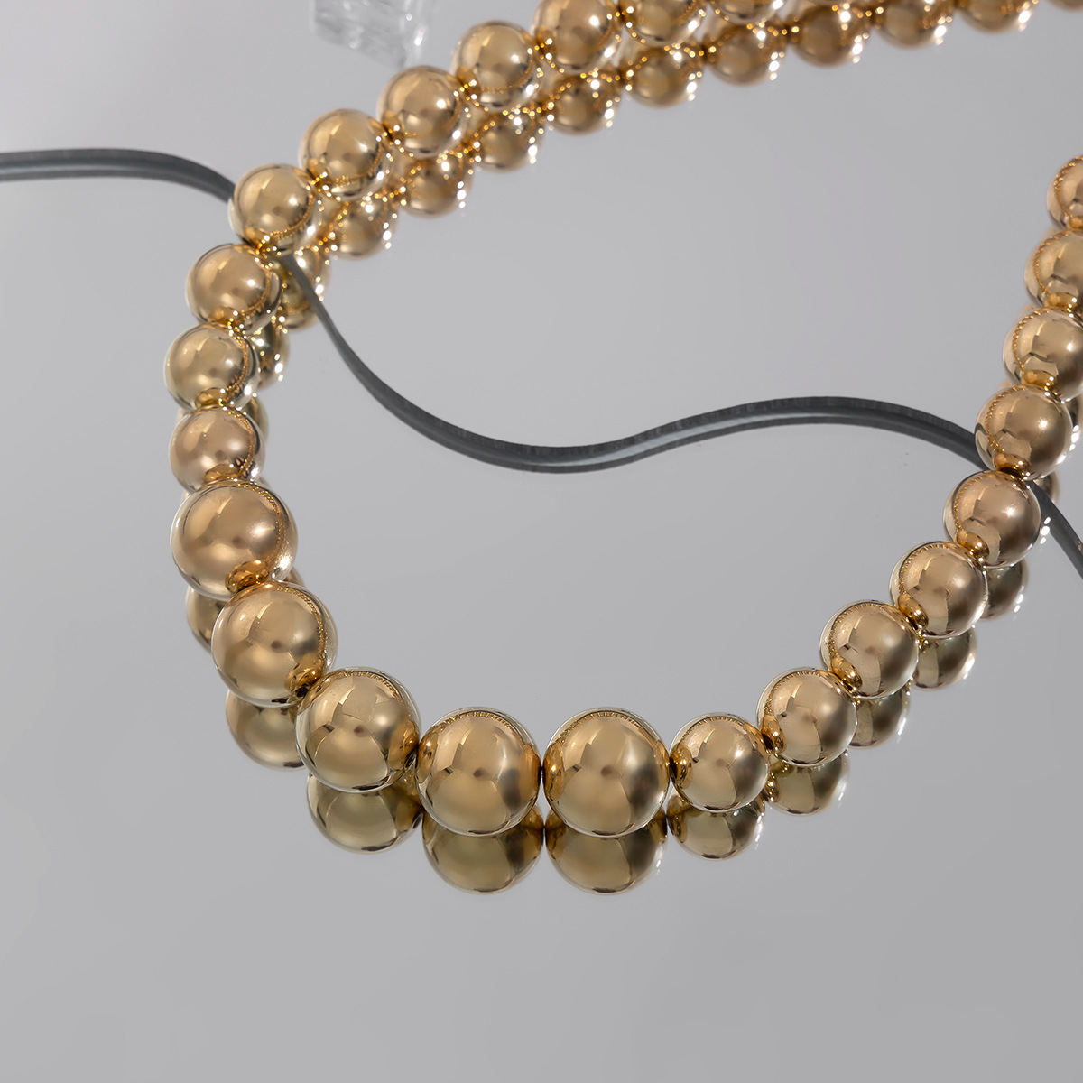 60g Weight Necklace Classification CCB Chain Material ball chain Chain Type 1 Piece Quantity Casual, Holiday, Daily Occasion CCB Material Geometric, Solid Color Pattern Men's Gender Plating Design Vintage Style, Classic Style Style Ornament Men's Exaggerated CCB Round Beads Necklace Necklace Niche Personality Hip Hop Necklace Men 3