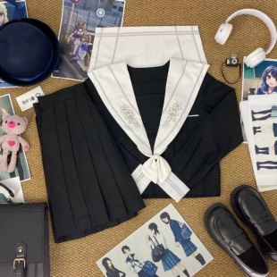 [One Cut Plum] Original JK Uniform Sweet Japanese Girl Wind College Orthodox Sailor Suit Pleated Skirt suit Women