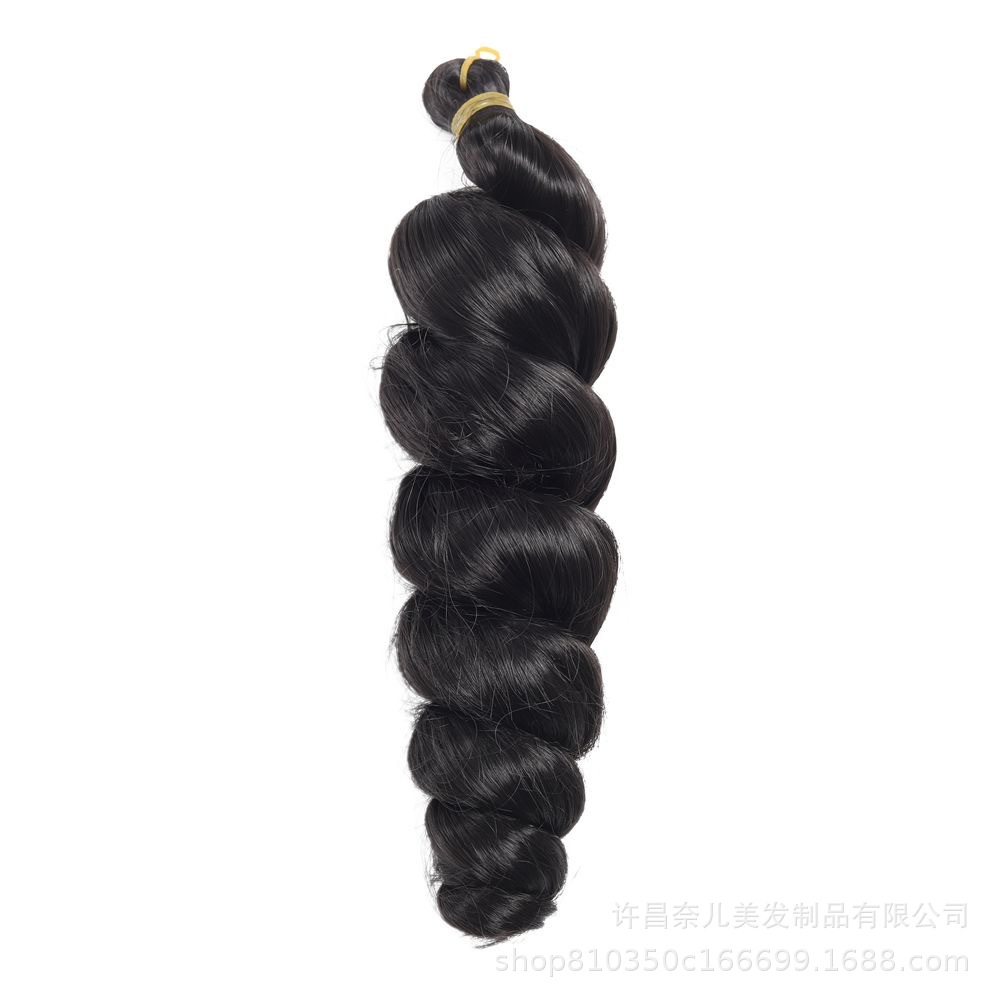 Cabello rizado francés, bobina de tornillo de un solo tubo, cabello de onda suelta, extensión de cabello de fibra química, trenzado