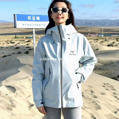 鸟家连帽刺绣春季新款防风防水冲锋衣外套夹克男女户外同款登山