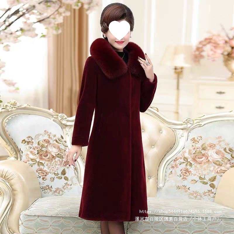 正宗貂皮大衣女妈妈冬季外套长款水貂绒40-50-60岁洋气时尚秋冬款