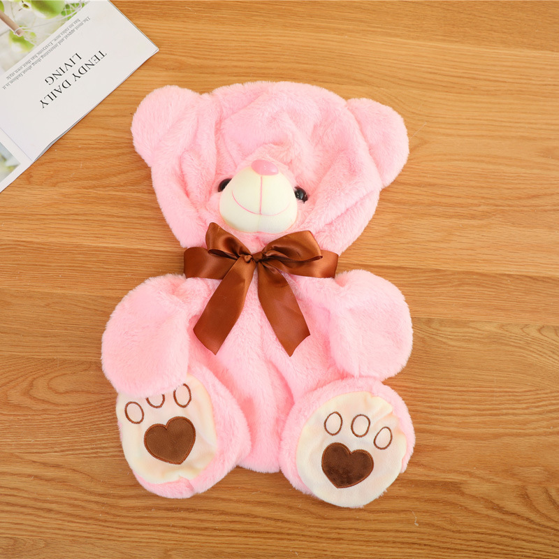 Linda postura sentada muñeca de oso de peluche cáscara de cuero semiacabado juguete de peluche abrazo muñeca de oso muñeca de cuero semiacabado