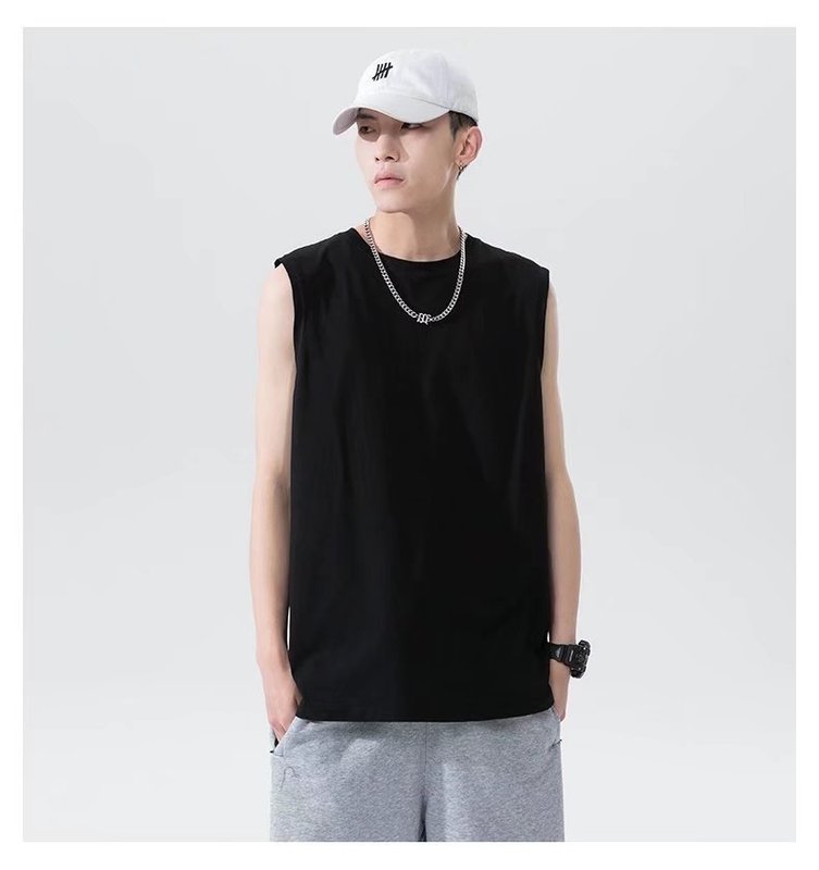 男性ベスト夏百組の袖なしtシャツランニングフィットネススポーツ男性服の肩の広いベストの中にシャツを着ます。|undefined
