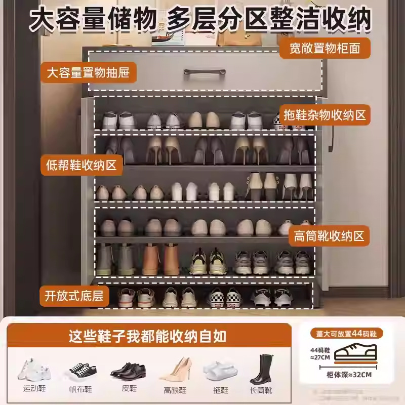 鞋柜家用门口一体柜入户门轻奢多层2025新款整理分层架鞋架玄关柜|undefined