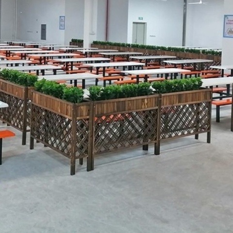 Flower Box Partition Hotel Anti-Corrosion Wood Restaurant Fence Grid Flower Box Hotel Fence Flower Trough Courtyard Decorative Flower Box