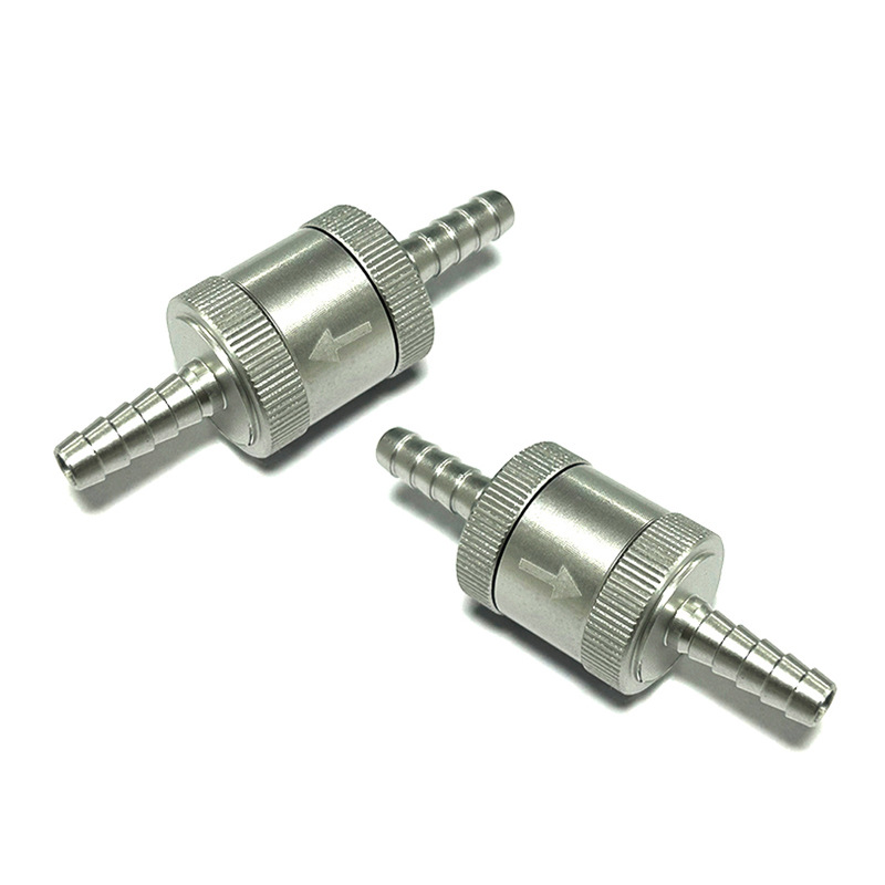 Accesorios generales para maquinaria de automóviles y barcos Válvula de retención unidireccional de combustible Válvula de retención Aluminio redondo 4/6/8/10/12mm