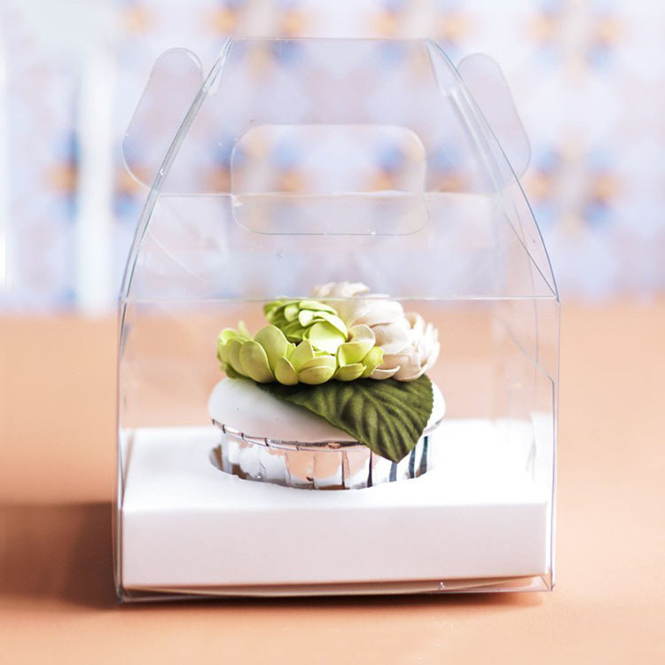 透明单粒2粒装纸杯手提蛋糕盒马芬杯西点盒甜品糕点pet塑料盒定制