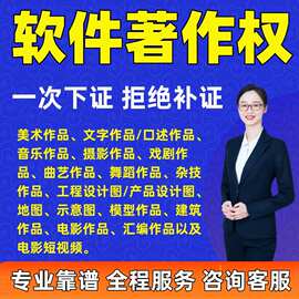 计算机软件著作权办理申请注册软著版权登记图片视频音乐作品服务