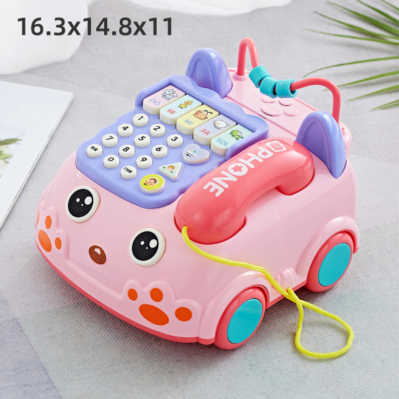 Teléfono multifuncional infantil historia de música simulación de teléfono fijo bebé iluminación yizhi educación temprana juguetes al por mayor para niñas