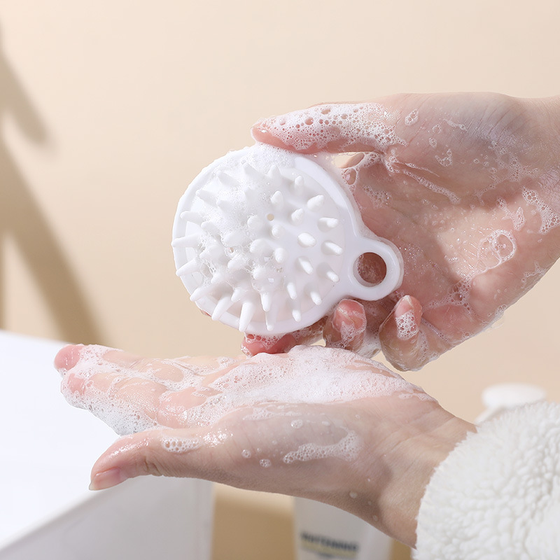 Cepillo de limpieza de cabello de estilo japonés baño simple cepillo de baño masaje del cuero cabelludo artefacto hogar adulto cepillo de champú de goma suave