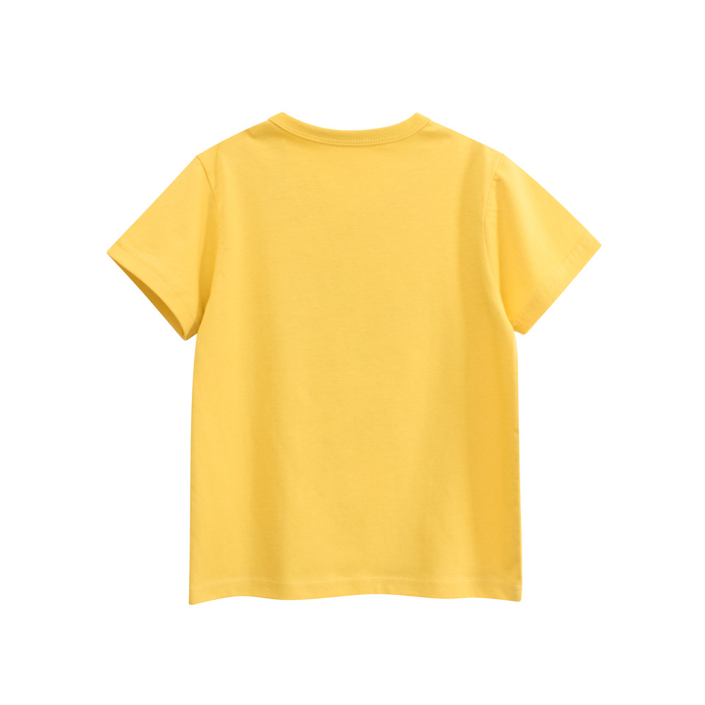 27kids Ropa para niños europeos y americanos Camiseta de manga corta con cuello redondo para niños Nueva ropa de bebé de dinosaurio para niños Suministro transfronterizo