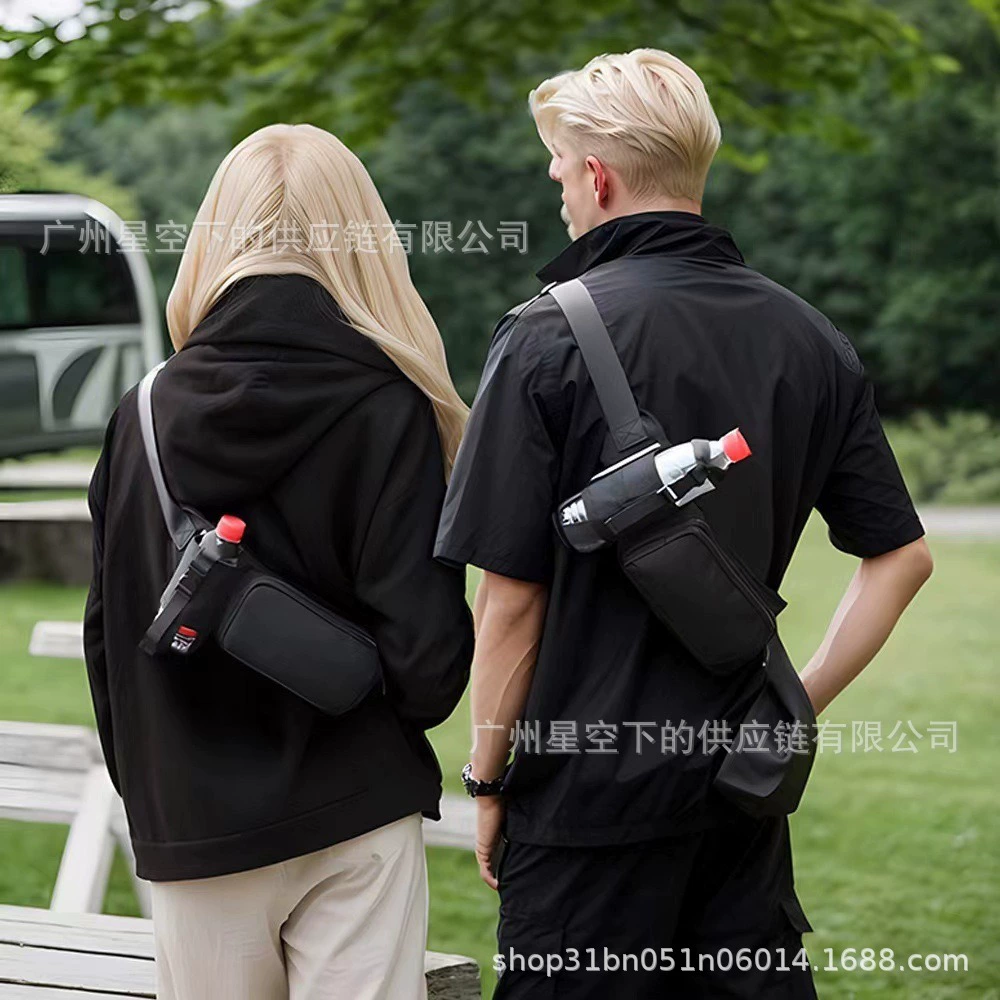 2025 Новая портативная простая спортивная поясная сумка большой емкости, поясная сумка для фитнеса, поясная сумка для бутылки с водой, водонепроницаемая нагрудная сумка через плечо