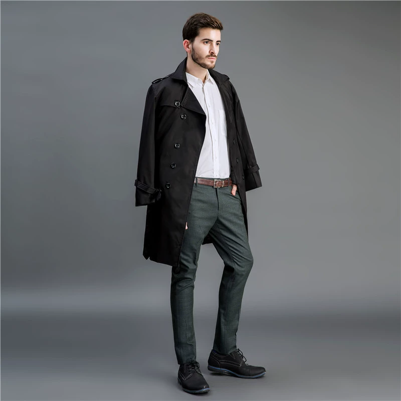 Мужская ветровка свободного кроя больших размеров, двубортная, средней длины, в корейском стиле