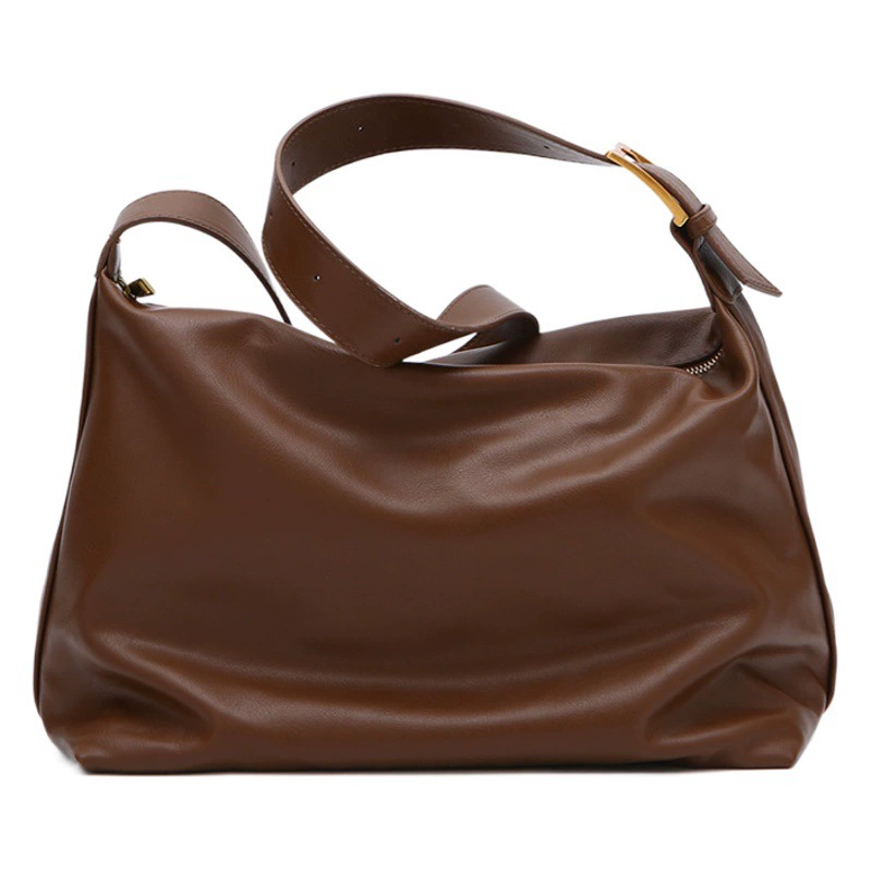 Повседневная сумка в Корейском стиле Мягкая коллапс Очень простая стильная сумка через плечо Большая сумка 2023 Новая сумка Женская сумка через плечо большой емкости