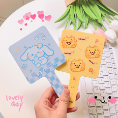 小帕狗卡通手持化妝鏡便攜可愛手柄式手拿小鏡子隨身方形補妝學生