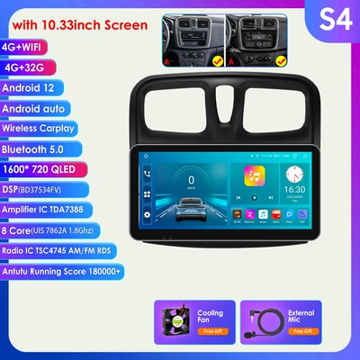 Suitable for 12-19 Renault DVD Navigation - model-a-432g-wifi4g-lte-version-7862-carplay-eight-core-1033inch-suitable-for-12-19-renault-logan-2dacia