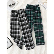 Y 76811 Japanese plaid crepe sleep pants ��ϵ����秲�˯��