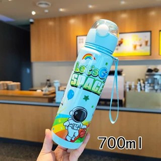 跨境太空宇航员吸管塑料杯塑料提绳健身运动太空杯学生成人随行杯